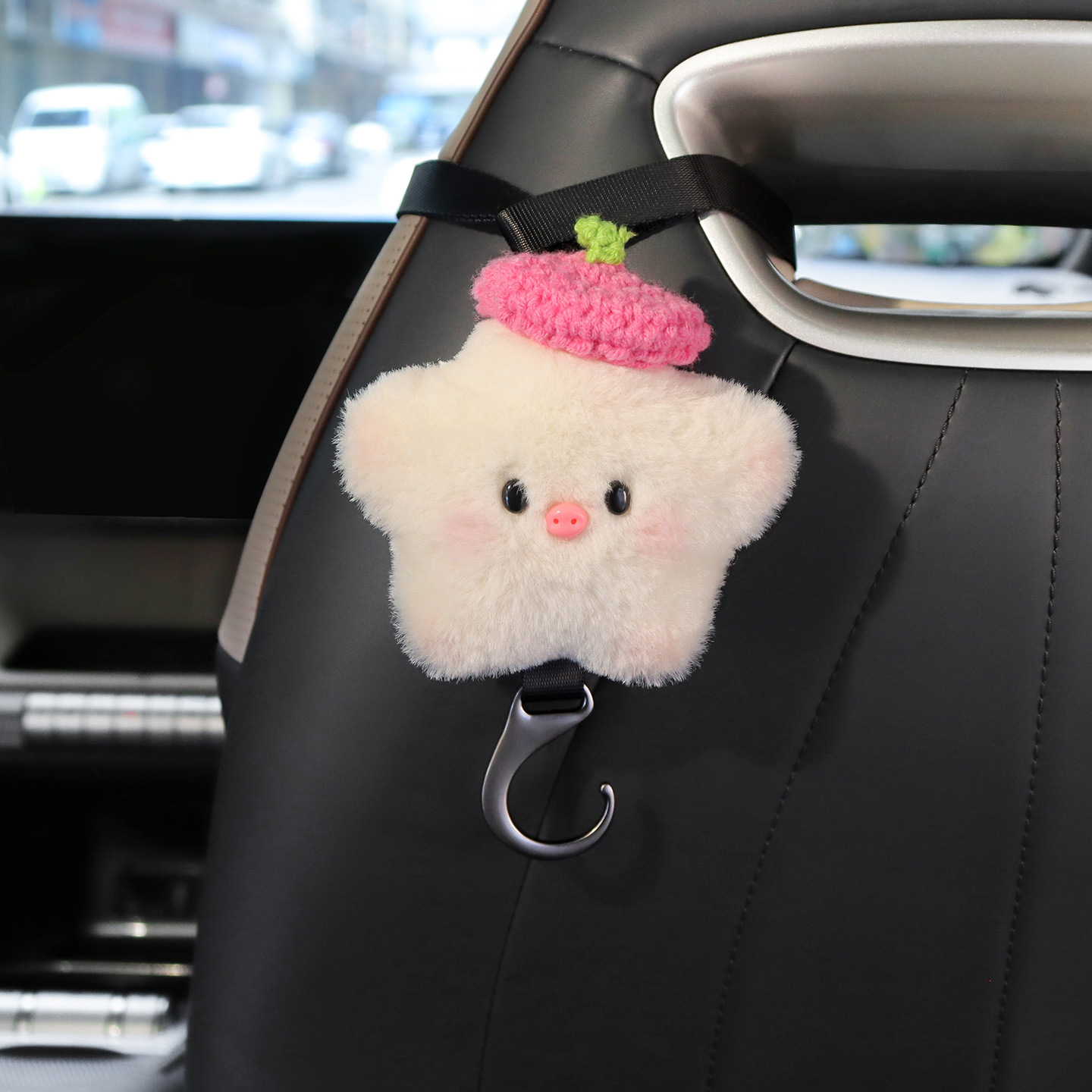 Automóvil trasero estrella cerdo creativo gancho de automóvil multifuncional todo en un asiento trasero gancho de dibujos animados gancho oculto