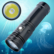 跨境熱銷L2鋁合金潛水強光手電筒 LED專業潛水26650手電筒