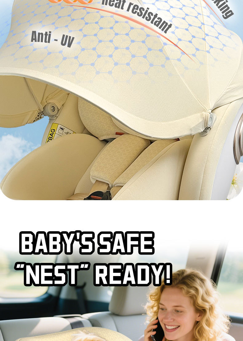 Child Safety Seat for Car Use, 360-Degree Rotating Space Capsule, Isofix, 0-12 Years Old, Isize Car Seat
