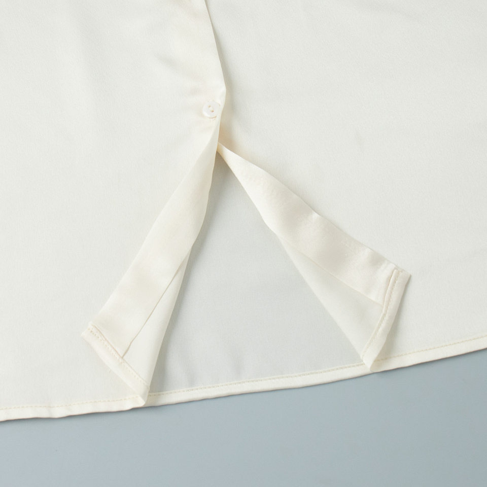 Bộ đồ ngủ dài tay dài quần viền bèo nhún phong cách Âu Mỹ, áo cardigan cài nút — Màu be chi tiết 12