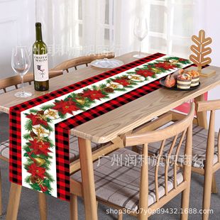 Factory supply of new Christmas tablecloth party atmosphere venue layout 180*35cm table flag flag can be designed