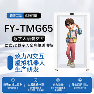 Vertical 3D digital human holographic cabin transparent cabinet noise reduction self-gain control metal texture appearance directional pickup