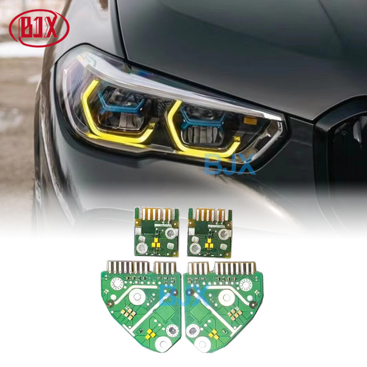 (2개) BMW X5 X6 G05 G06 레이저 헤드 라이트 레몬 옐로우 칩 골든 아이 2019-2023 에 적합