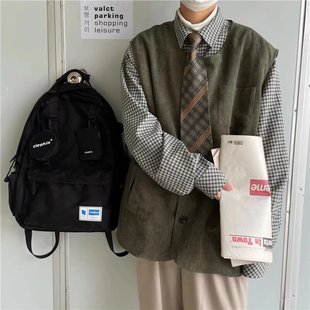 American Corduroy Vest Men's Trendy Ins Hong Kong Style Loose and Versatile Sleeveless Vest Jacket
