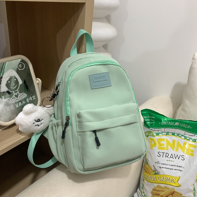 纯色双肩包女0新款中学生少女小容量高中书包大学女生简约背包 纯色双肩包女0新款中学生少女小容量高中书包大学女生简约背包