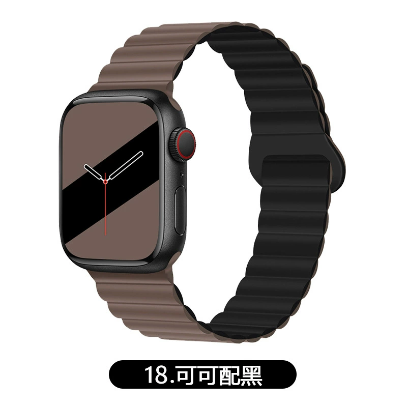 Подходит ремешок Apple Watch двухцветный магнитный силикон IWATCH1-9 поколения/SE