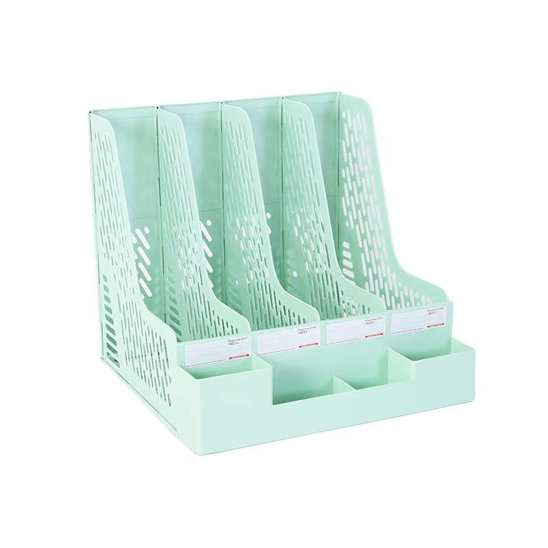 (2개) 두꺼운 사무용품 파일 랙 파일 바 데스크톱 데이터 랙 펜 홀더와 다층 A4 스토리지 랙