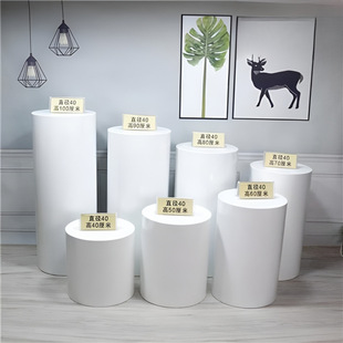 Round Wooden Cylindrical Painted Display Stand Column Booth Display Cabinet Window Display Cabinet Model Prop Base