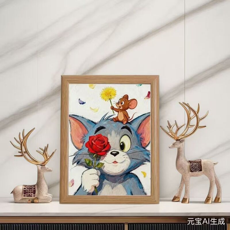 Tom and Jerry Childhood Memories Cartoon Anime Cute Wooden Photo Frame Decorative Ornament Desktop Bedroom Art Display Stand Tom and Jerry Childhood Memories Cartoon Anime Cute Wooden Photo Frame Decorative Ornament Desktop Bedroom Art Display Stand