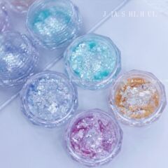 美甲歐箔粉冰透雲錦粉仙女極光炫彩超亮璀璨閃粉粗粉亮片指甲裝飾