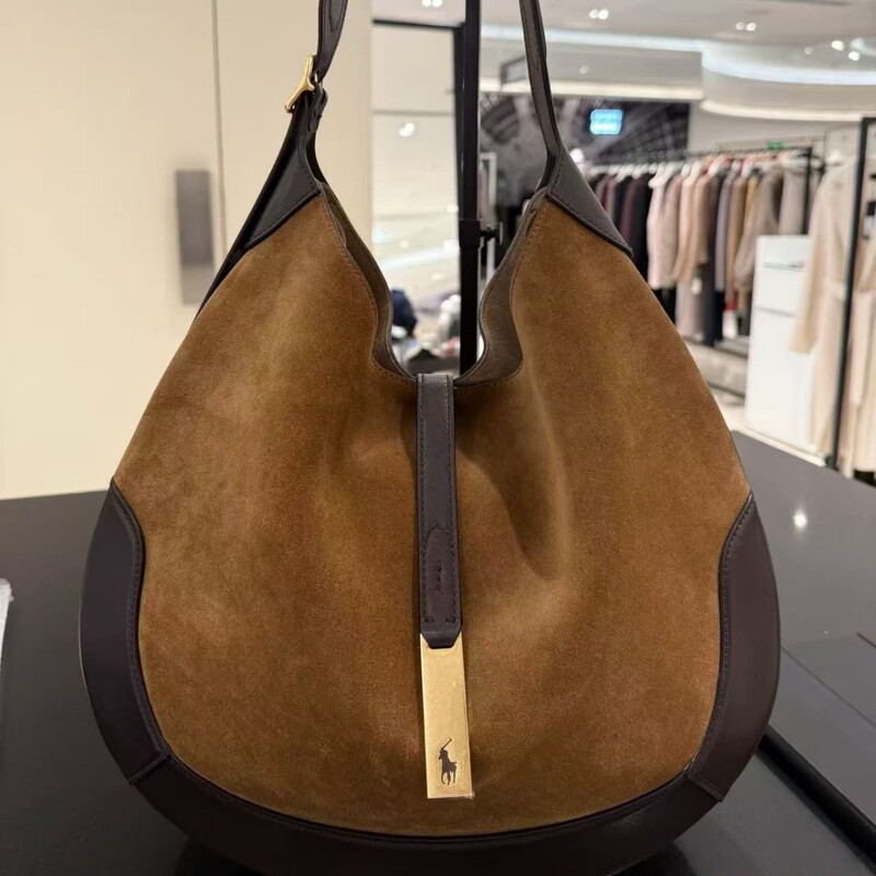 Raff Polo Croissant Bag High-End Version First-Layer Cowhide Handbag Suede Equestrian Underarm Bag Large Capacity Women's Bag Raff Polo Croissant Bag High-End Version First-Layer Cowhide Handbag Suede Equestrian Underarm Bag Large Capacity Women's Bag