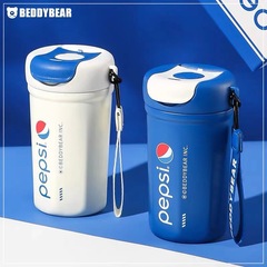 杯具熊咖啡杯百事聯名保溫杯高顏值水杯陶瓷內膽杯子新款車載隨行