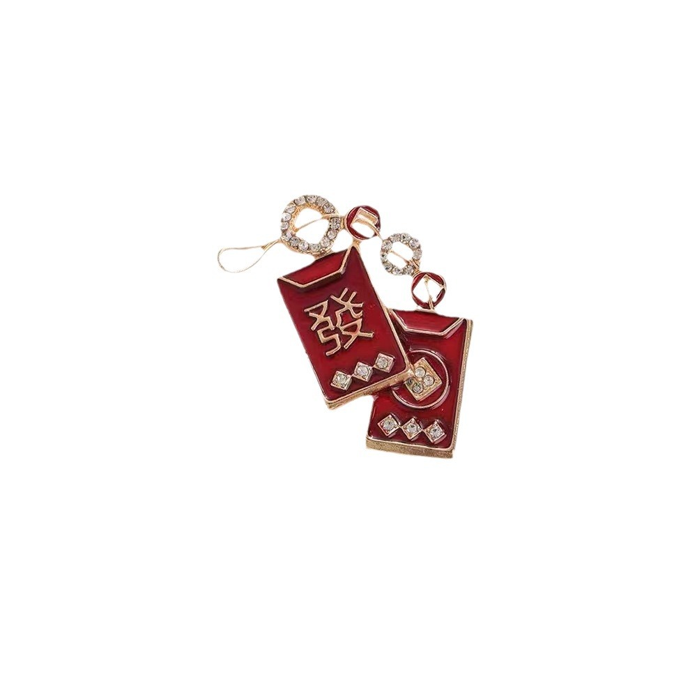 Broche pétard rouge chinois haut de gamme pour les fêtes 2025, accessoire unisexe pour pull, cadeau_voghion.com