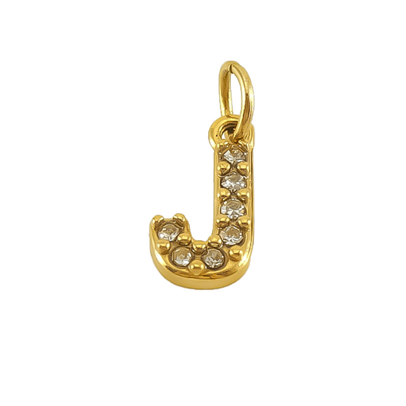 Nueva moda europea y americana de acero inoxidable con incrustaciones de diamantes 26 letras inglesas colgantes accesorios femeninos Advanced Advanced Mini letras joyas