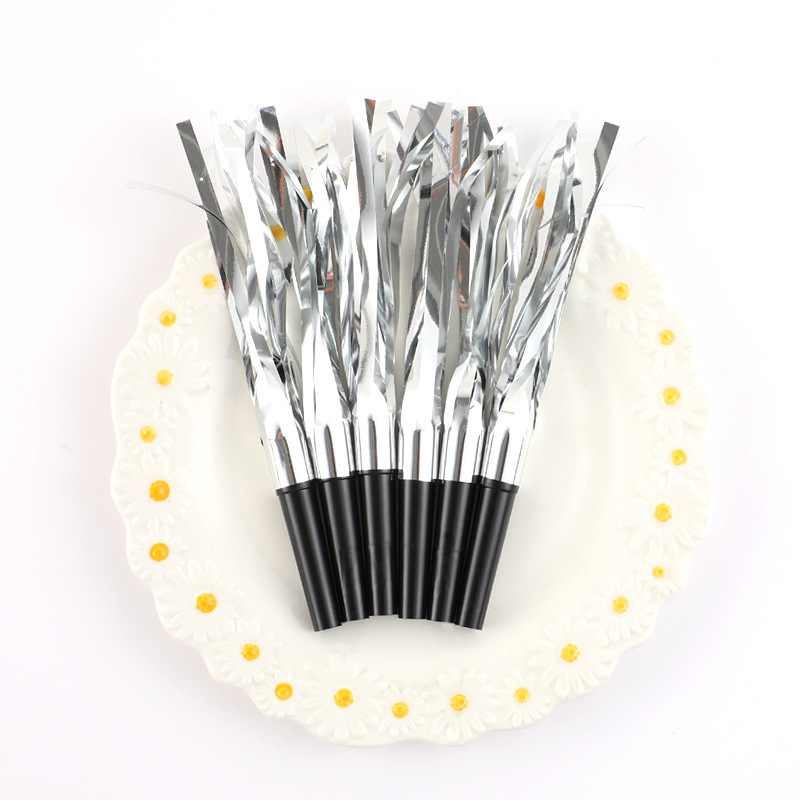 クロスボーダー誕生日パーティー吹龍口笛児童助興道具新年パーティー装飾金色黒色流蘇吹龍|undefined