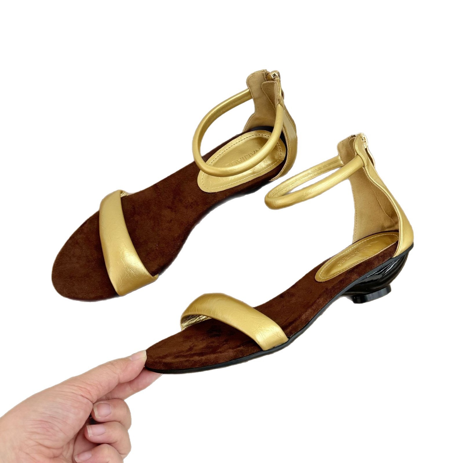 French Style Retro Open-toe Sandals For Women Chunky Low Heel_voghion.com