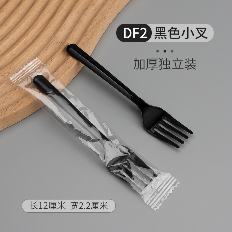 Tenedor desechable pequeño tenedor de plástico transparente postre horquilla de fruta horquilla de comida occidental cuchillo tenedor de cucharas desechable fábrica al por mayor