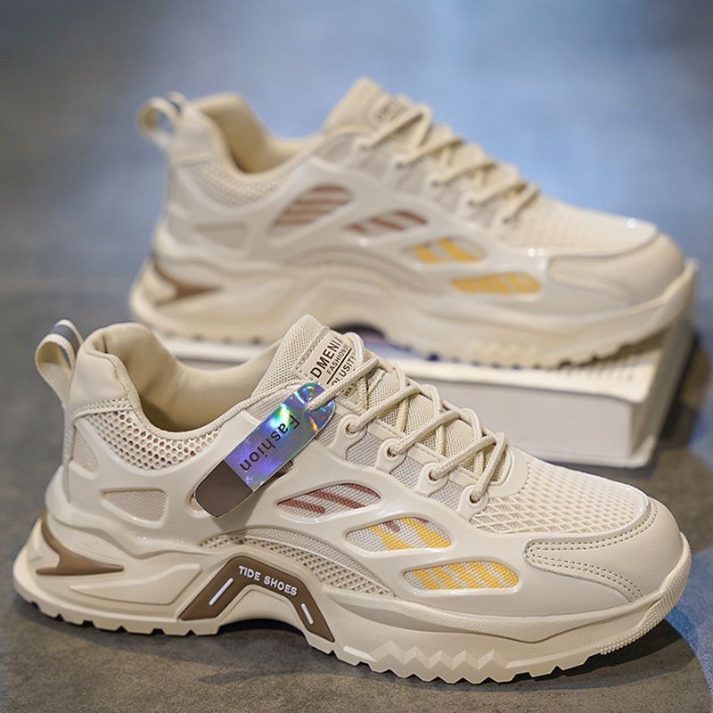 Winter Men's Breathable Shoes 2026 New Model Youth Casual Versatile Sports Running Mesh Anti-Odor Height-Increasing Dad Shoes