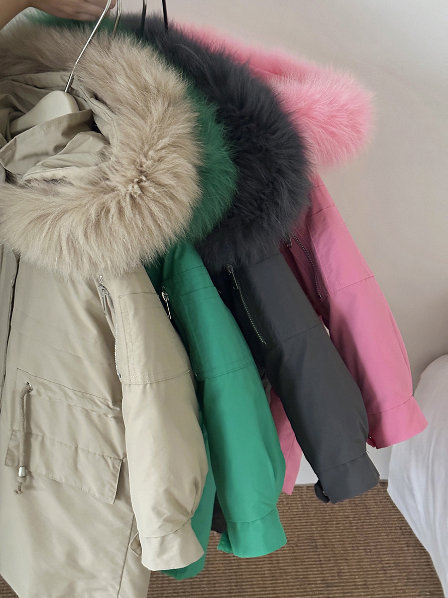 Nueva Chaqueta de Plumón con Cuello de Piel Grueso, una Prenda con Tres Formas de Uso, Forro Interior Desmontable, Abrigo con Capucha para Invierno, Venta al por Mayor.