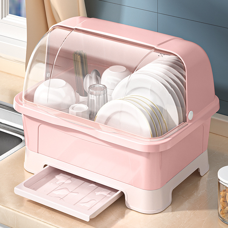 Kitchen drain cupboard bowl and plate storage locker tableware cupboard bowl rack small household bowl and chopsticks storage box wholesale
