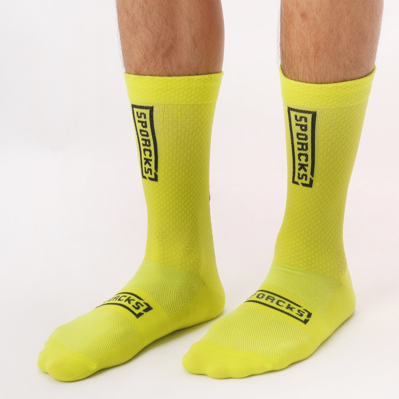 SPORCKS Cycling Socks Bicycle Sports Running Fitness High Elastic Breathable Quick-drying Wear-resistant Men's and Women's Mid-tube Socks