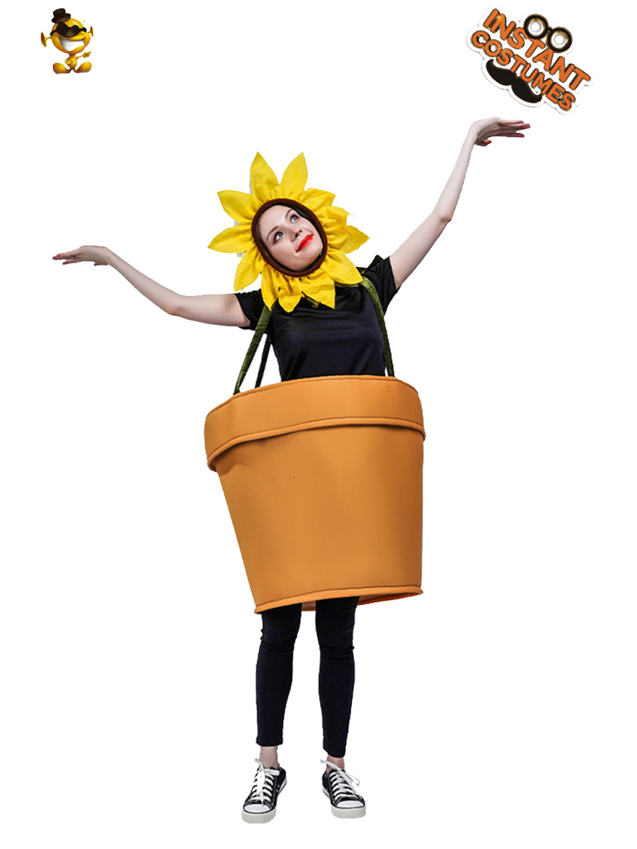 Funny girasol en maceta traje de cosplay ropa etapa traje de rendimiento traje de juego de rol traje de Mascarada