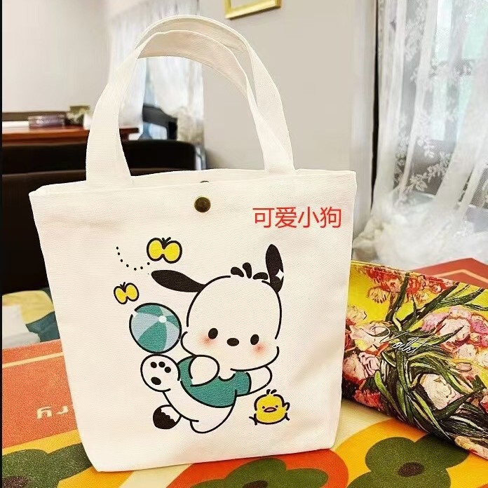 卡通帆布包新款小巧百搭手提袋女学生饭盒袋简约袋子时尚便当袋|undefined