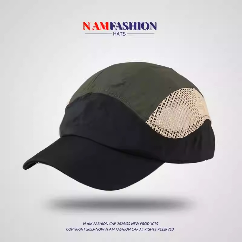 Sombrero de borde corto de secado rápido retro japonés de color para hombres y mujeres sombrero de malla transpirable al aire libre sombrero profundo mostrando la cara pequeña hebilla de cinco piezas sombrero de verano