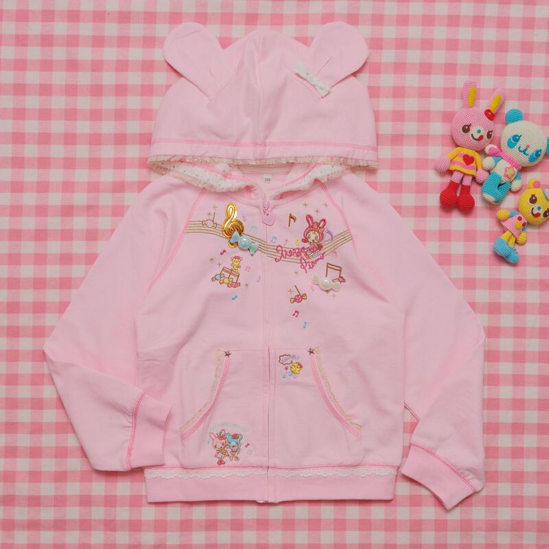 Japanese-Style Y2K Cute Pink Sweatshirt Pink Soft Girl Sweet Girl Style Mezzopiano Daughter Outfit Young Girl Loli Spring and Autumn