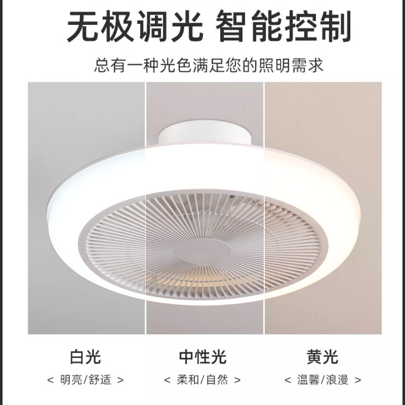 Ventilador de Techo con Luz 110V de Plástico PC con Control Remoto para Dormitorio