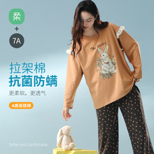 【抗菌新疆棉】睡衣女士秋季新款纯棉长袖A类卡通碎花家居服套装