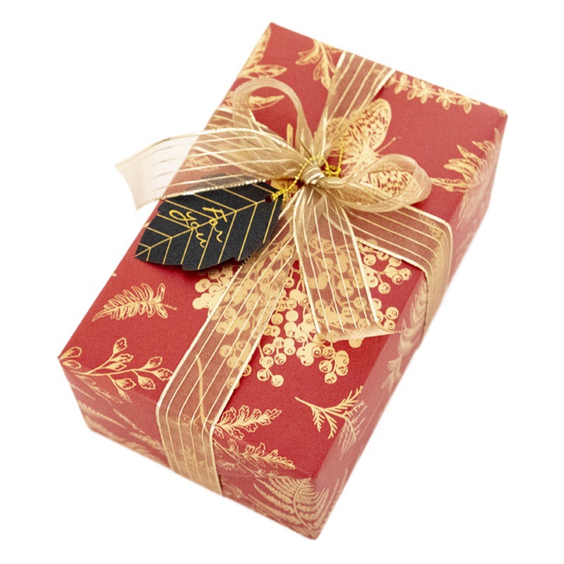 Engrosada amante Navidad hombres y mujeres cumpleaños dorado exquisito regalo caja de regalo papel de regalo cinta flor nudo traje