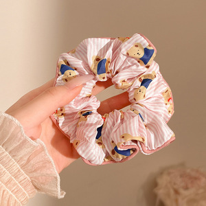 Dulce de alto nivel, anillo de cabello de intestino grueso, cordón de cabello de cola de caballo baja coreana, cordón de cabello grande, delicado, adornamiento de cabello de princesa de alto valor