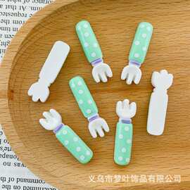 仿真餐具波点叉子勺子树脂配件diy手机壳毛绒玩偶配饰辅料发夹贴