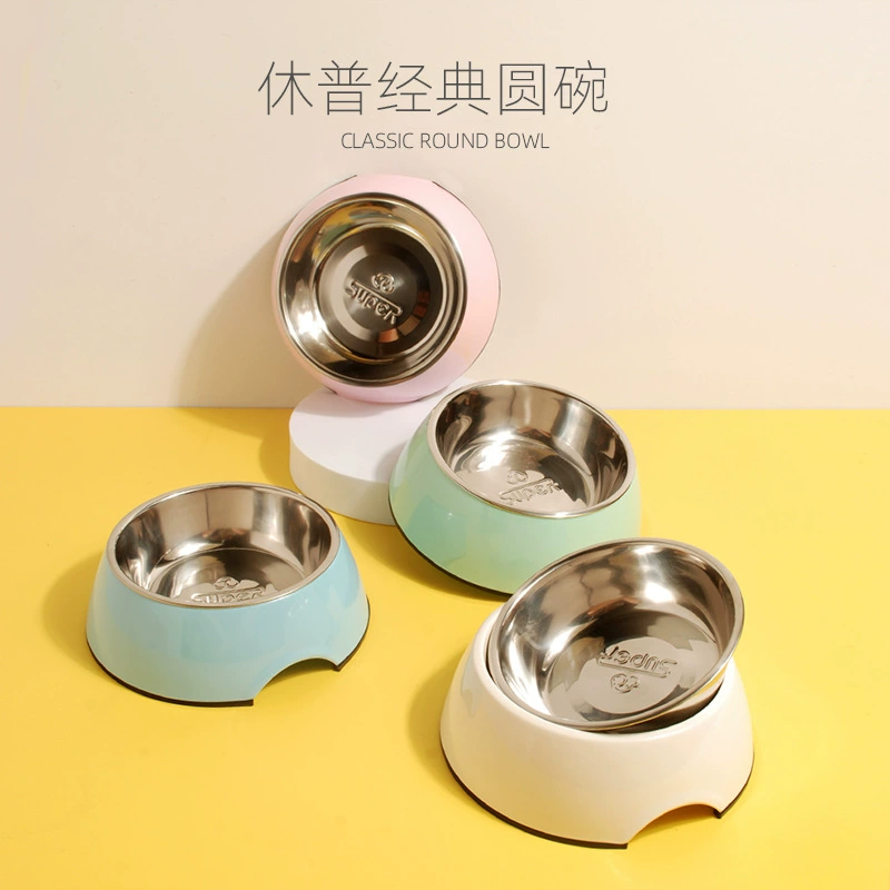 Houpmedamine Pet Bowl Meamine собачий таз из нержавеющей стали круглые чаши для кошек и собак продукты двухслойный противоскользящий тазик для собак