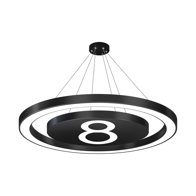 Lámpara de forma especial de forma redonda snooker billar negro 8 tiendas de juegos de marea KTV sala de deportes eléctricos atmósfera de billar anillo image 5