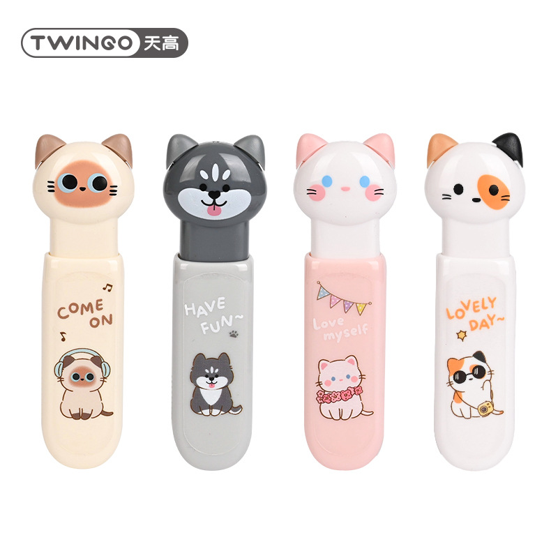 Papelería de dibujos animados Bolas de lana de la ciudad pulsar corrección correa de alto valor facial lindo correa de corrección correa conveniente para los estudiantes correa de cambio