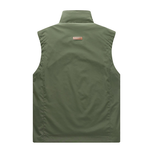 M-6XL Spring, Summer, Autumn Waistcoat Men's Casual Stand Collar Multi-pocket Workwear Outdoor Photography Fishing Coat