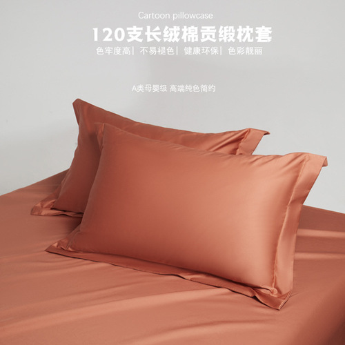 Class a 120-count satin Xinjiang long-staple cotton encrypted pillowcase pure cotton pair 48x74cm household adult