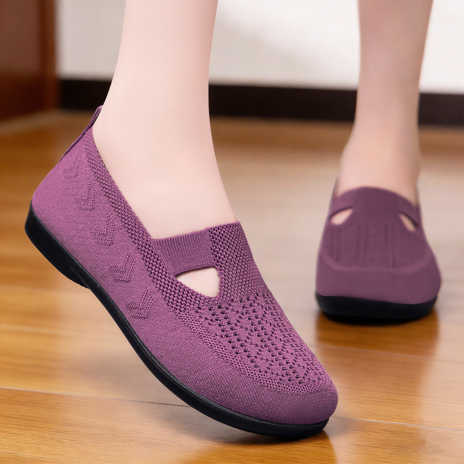 Zapatos casuales para mujeres 2026 primavera nuevos zapatos transpirables de suela suave madres de mediana edad zapatos ligeros y cómodos image 5