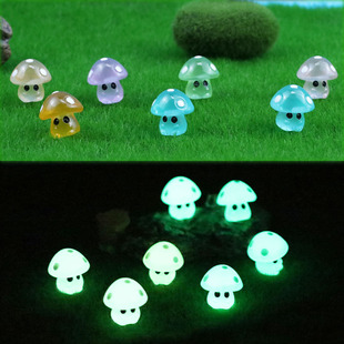 Micro-landscape small ornaments 5-point luminous mushroom elf doll simulation resin crafts landscaping ornaments decoration