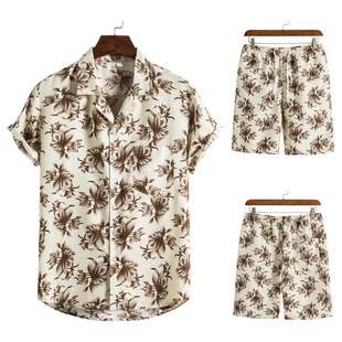 Shirt, set, beach suit, trousers, 3D, with short sleeve