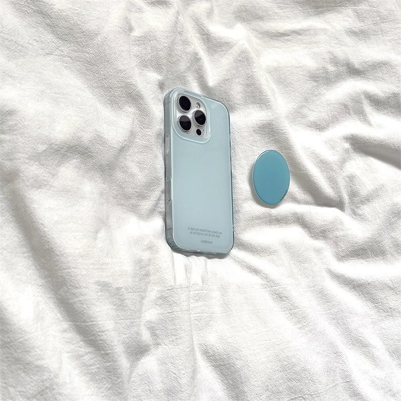 高级感浅蓝色支架适用iPhone17PROMAX手机壳16新款15/14小众13/12|undefined