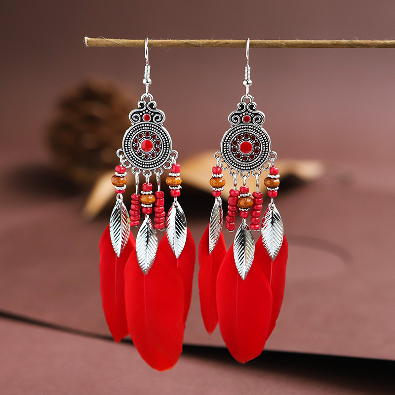 Bohemian Creative Disc Painting Oil Long Tassel Boucles D&#39;oreilles En Gros display picture 5