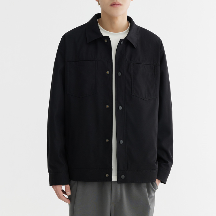 Chaqueta de Solapa Básica Simple de Color Sólido WOOG2005 para Hombre, Abrigo Informal Versátil de Moda Otoño 2025 para Hombre