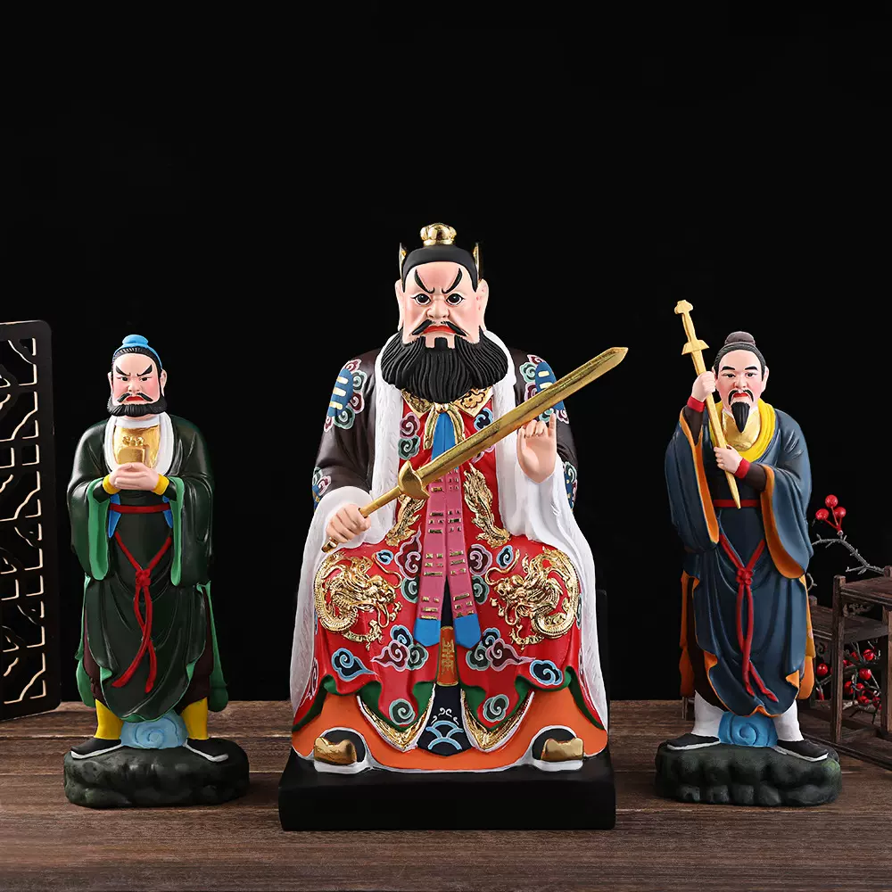 龙虎山张天师神像张道陵真人天师家用树脂佛像摆件道童王长赵生