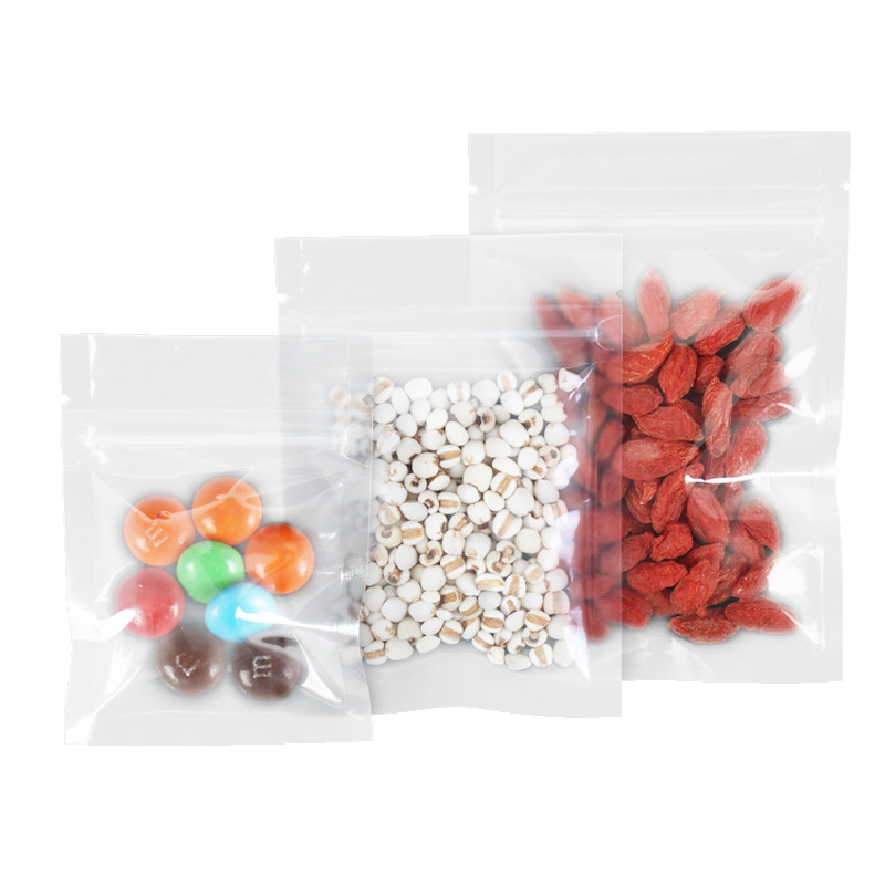 Three-Side Sealing Ziplock Bag 18 Silk Food Sealing Bag Transparent Flats Bottom Sealing Bag Matte Frosted Plastic Sealing Bag Customization
