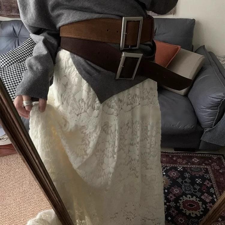 Primavera y verano nuevo estilo coreano damas cinturón ancho de terciopelo imitación de terciopelo cuadrado cinturón de abrazadera de cintura con abrigo simple