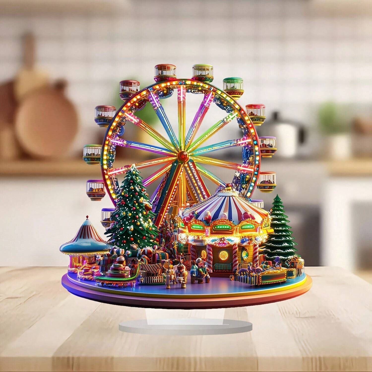 Cross-Border Ferris Wheel Decorative Logo Ornaments Acrylic Home Desktop Ornaments Living Room Bedroom Holiday Decorations