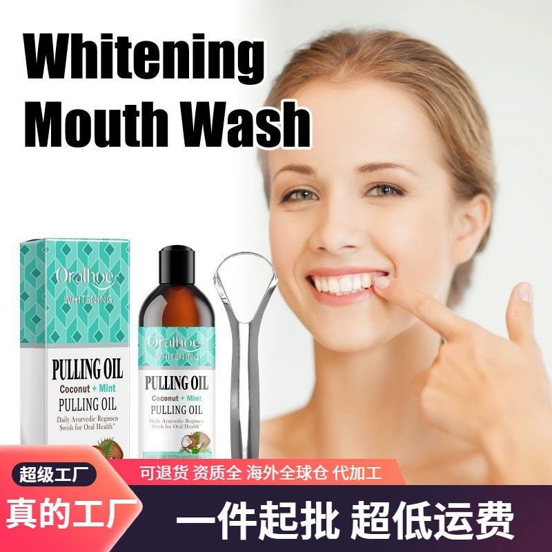 Oralhoe Кокосовая мятная жидкость для полоскания рта для отбеливания красивых зубов свежее дыхание Чистый запах изо рта уход за деснами